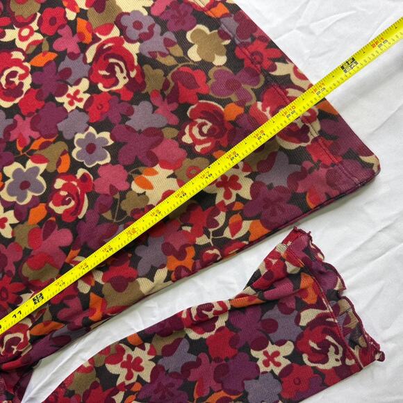 Burgundy floral long sleeve top SIZE S - Picture 8 of 8